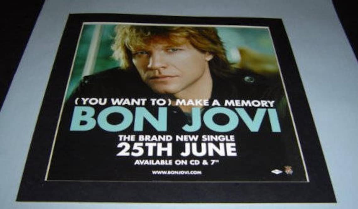 Bon Jovi You Want to Make A Memory Original Poster in A Custom Etsy Bon Jovi You Want to Make A Memory Original Poster in A Custom Etsy