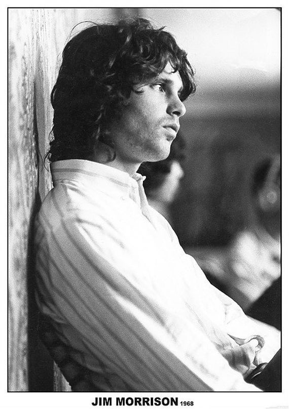 Jim Morrison The Doors 1968 33 X 23 Inches Approx Rare Uk Poster And Wooden Poster Hanging Kit Included