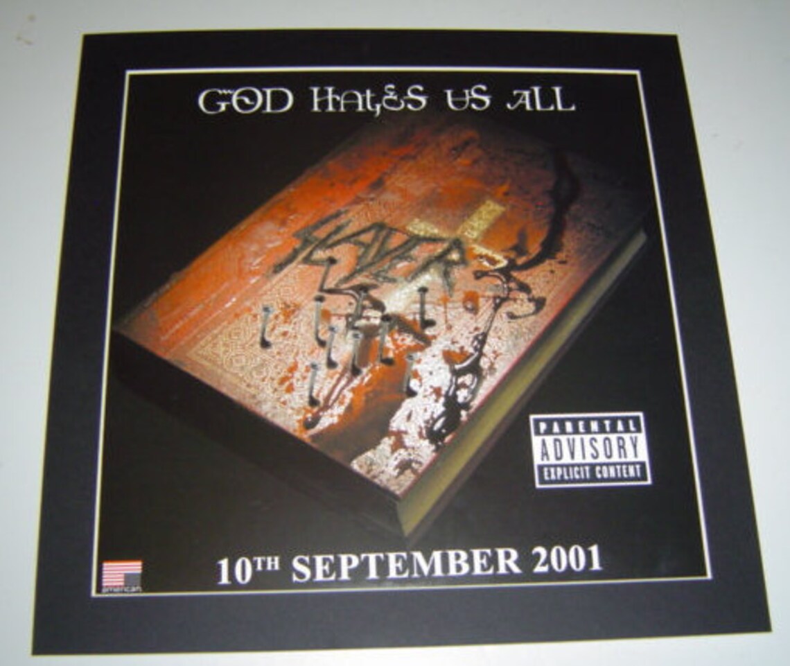 Slayer God Hates Us All Original Poster in A Custom Made Mount Etsy Slayer God Hates Us All Original Poster in A Custom Made Mount Etsy