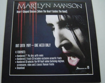 Marilyn Manson Heart Shaped Glasses Original Poster In A Custom.