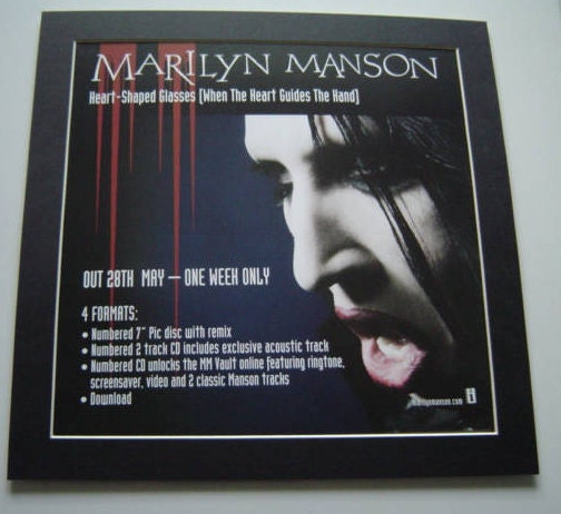 Marilyn Manson Heart Shaped Glasses Original Poster In A Custom.