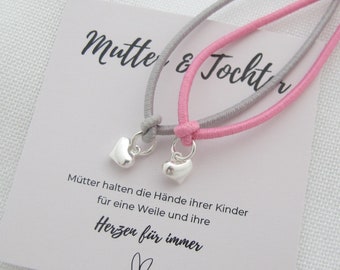 Mother & Daughter Bracelet | Heart Bracelet | elastic bracelet