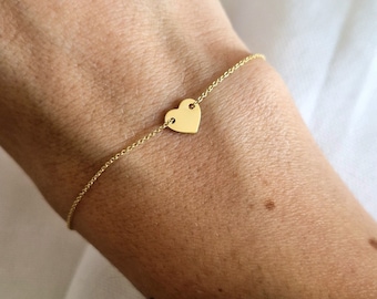 Filigree heart bracelet 333 gold | Real gold bracelet adjustable
