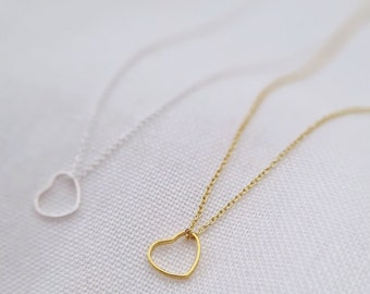 Necklace heart outline 925 silver | gold plated