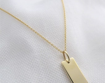 Chain with engraving plate 925 silver gold plated | Silver chain with engraved pendant