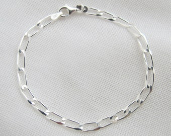 Curb bracelet 925 silver | simple link bracelet