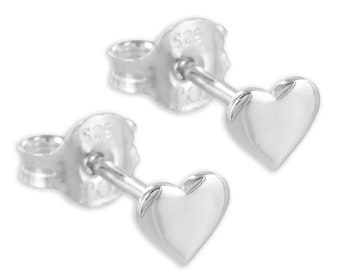 Heart Stud Earrings 925 Silver