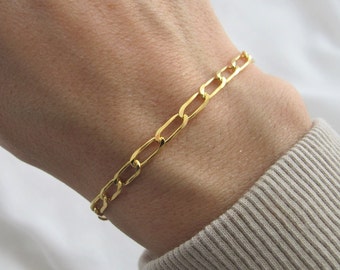 Curb bracelet 925 silver gold plated | simple link bracelet | Gold bracelet