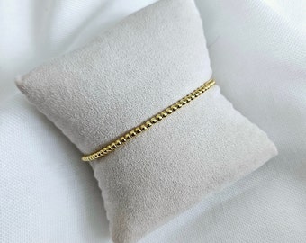 Kugelarmband 2,5mm / 925 Silber vergoldet | elastisches Armband gold