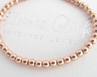 Ball bracelet Midi 925 silver rose gold | Pearl Bracelet | Bracelet elastic