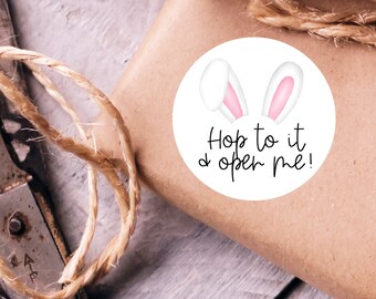 Hop to It and Open me Stickers - 1.5" 30 Round Matte Stickers