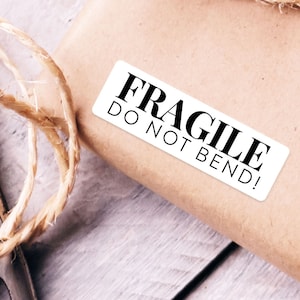 50 Fragile Do not bend Stickers for packages | small business stickers