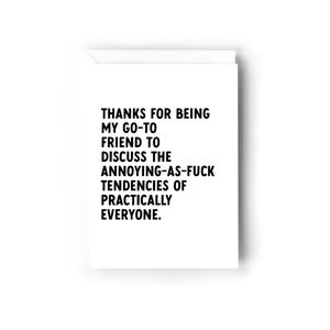 Thanks for being my go-to friend to discuss card