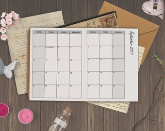 a6 size academic monthly calendar insert for a6 size etsy