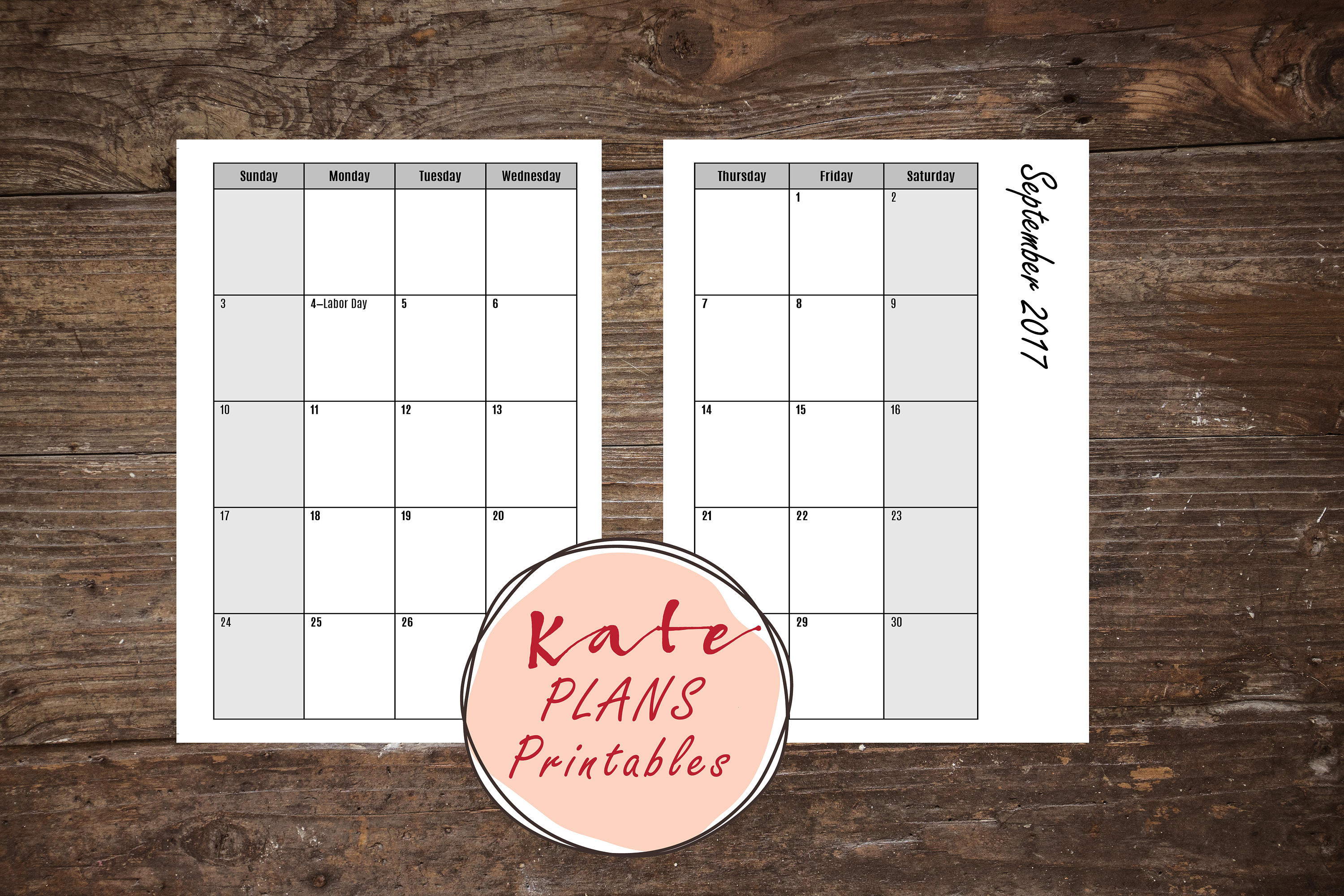 A6 Size Academic Monthly Calendar Insert for A6 Size Etsy