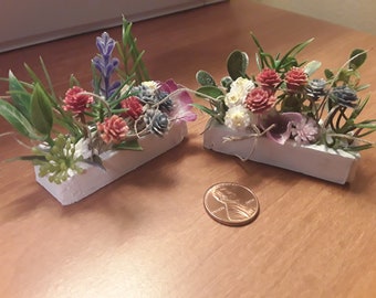 Details about / 1:12 Scale Wooden Window Box Trough Tumdee Dolls House Outdoor Flower Planter 95