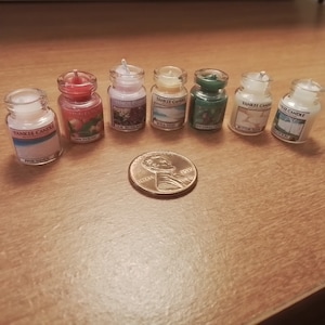 Dollhouse candles, jar candles, scale 1:12, dollhouse accessories, wax scented candles, dollhouse miniatures