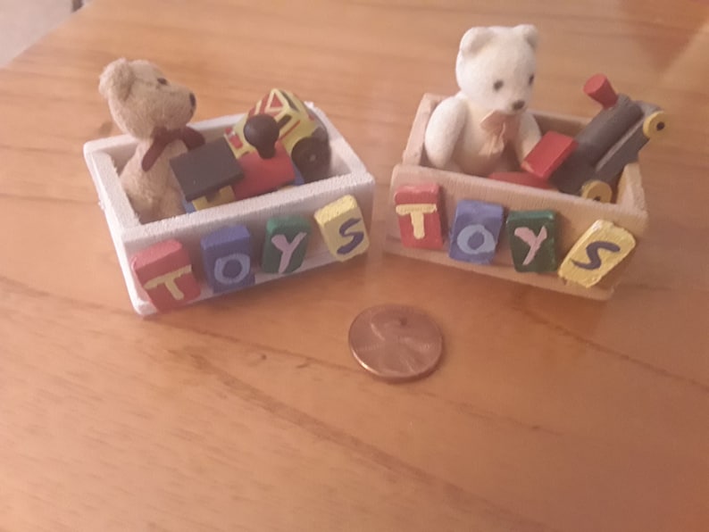 1:12 Dollhouse miniature bear toy box model toys for doll house decorat_WK 1:12 Dollhouse miniature bear toy box model toys for doll house decorat_WK
