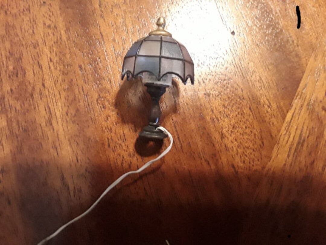 Dollhouse Electric Lights Scale 112 Tiffany Lamp Table Etsy