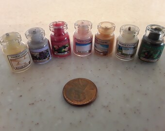 Dollhouse candles, jar candles, scale 1:12, dollhouse accessories, wax scented candles, dollhouse miniatures