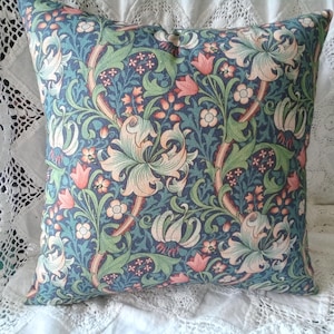 William Morris Golden Lily Blue Cushion