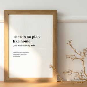 Dictionary / Quote style 20x16&quot; Poster - The Wizard of Oz, There&#39;s no place like home. - DIGITAL DOWNLOAD