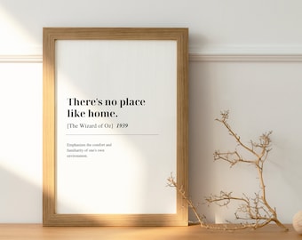 Wizard of Oz Quote Poster - There's No Place Like Home (Digital Download)