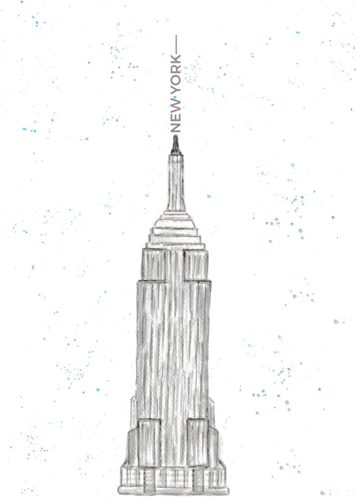 Empire State Building Print New York Print Landmark Print | Etsy