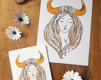 Postcard TAURUS astrological sign