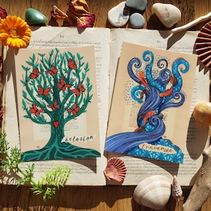 Cartes postales arbre de vie printemps été