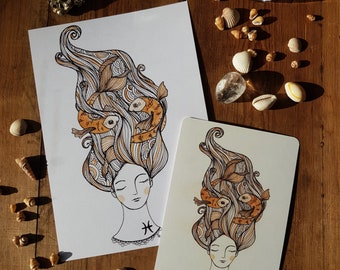 Postal Signo astrológico PISCIS