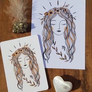 Carte postale  VIERGE  signe astrologique