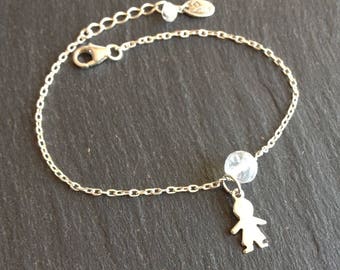 bracelet de naissance petit garçon ou petite fille avec la pierre du mois de juin la pierre de lune