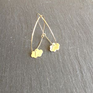 Boucles d'oreilles créoles, nuage d'or image 2