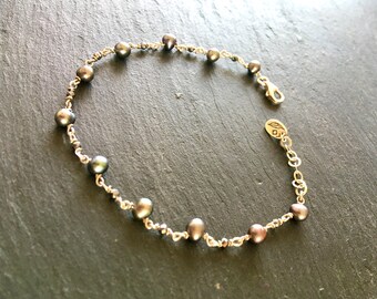 Pearl bracelet, sterling silver