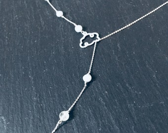 Aquamarine necklace silver cloud