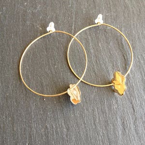 Boucles d'oreilles créoles, nuage d'or image 4