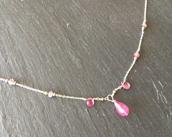 Collier tourmaline rose et argent 925