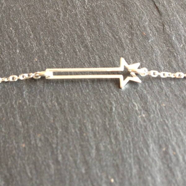 collier fin  argent massif baguette magique