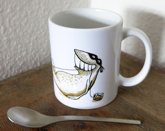 Teebeuteldieb III, Tasse, Becher, Teetasse, Kaffeebecher, witziger Becher, Tee, Teatime, Geschenk für Teetrinker, Frosch Tasse, Froschtasse