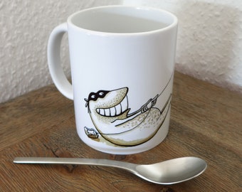 Teebeuteldieb II, Tasse, Becher, Teetasse, Kaffeebecher, witziger Becher, Tee, Teatime, Geschenk für Teetrinker, Frosch Tasse, Froschtasse