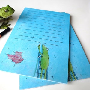 Note Frog Many words, 2 pieces A5, writing pad, stationery, letter writing, Notepad, writing paper, Frog paper image 1