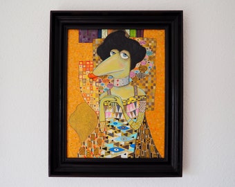 Adele Frosch, Klimt, Gustav Klimt, Portrait, Frog King, Frog Picture, Original Picture, Acrylic Painting, Unique