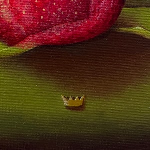 The apple frog, frog prince, frog picture, still life, original picture, acrylic painting, unique, fruit, apple image 4