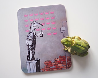 Kunztpad - Mousepad "Frogsy", Frosch Mauspad, Kunst Mousepad, Froschkönig, Mauspad mit Frosch, Mausmatte, Graffiti