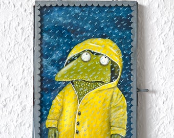 Rainforest frogs are grumpy contemporaries, frog prince, frog picture, original picture, acrylic painting, unique, rainforest, rain