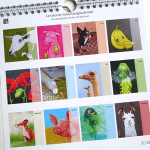 Birthday calendar, perpetual calendar, wall calendar, frogs, art calendar, animal calendar, frog calendar, gift image 8