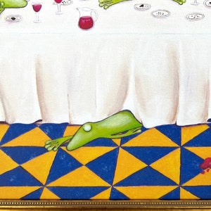 Das letzte Froschmahl, Froschbild, Abendmahl, Apostel, witziges Froschbild, Leinwanddruck, Leonardo DaVinci, Fresko, Abendessen, Küchenbild Bild 6