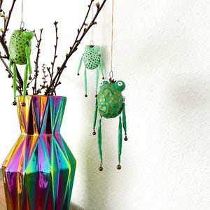 Grumpy Frog, hanging frog prince, Easter decoration, frog sculpture, grumpy frog for hanging, frog, Easter decoration, frog pendant, unique item