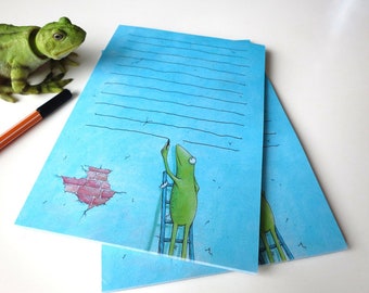 Note frog "Many Words", 2 pieces A5, notepads, notepad, writing pad, writing paper, frog notepad, funny notepad, frog